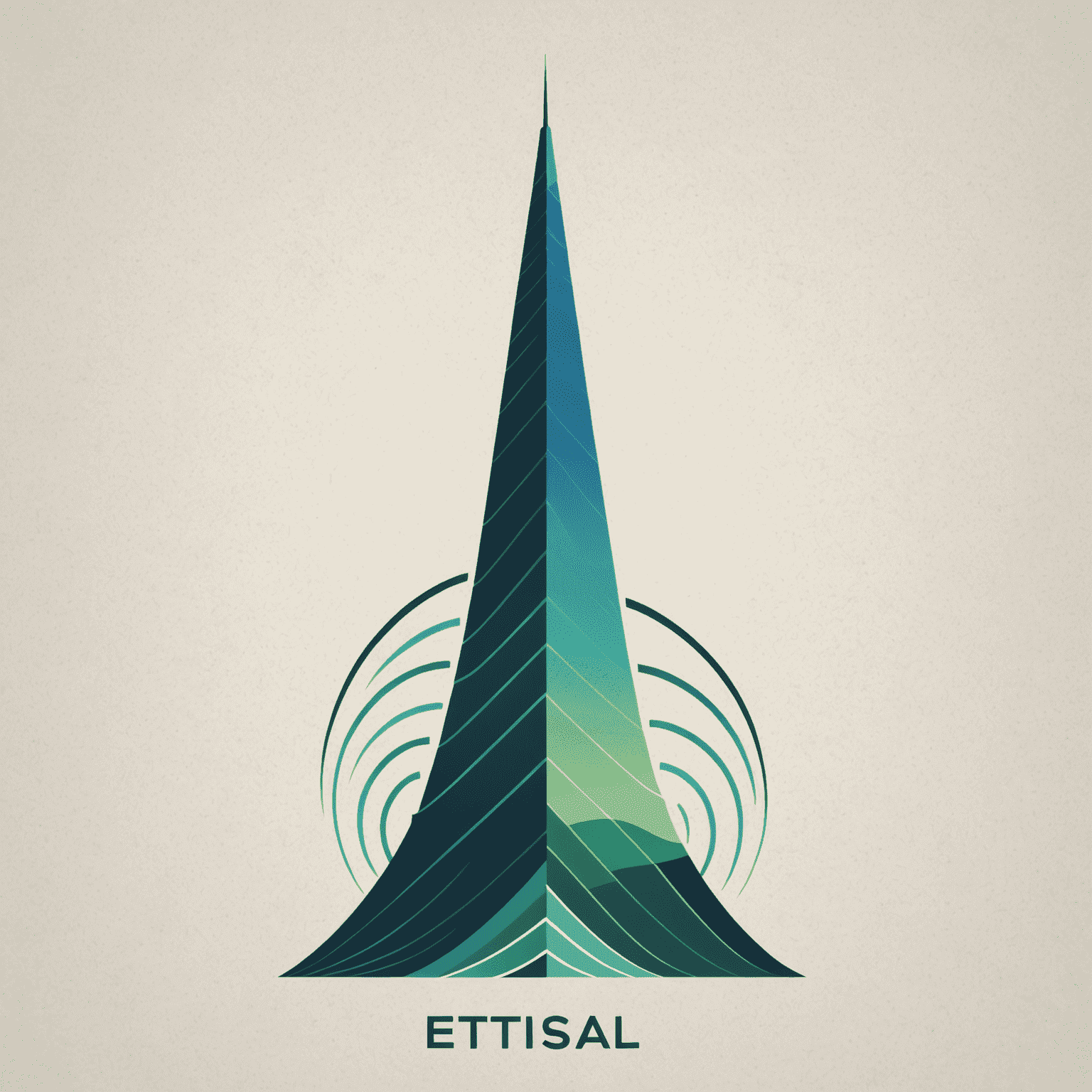 Etisal logo - A modern, sleek design incorporating a stylized communication tower or signal waves in blue and green colors
