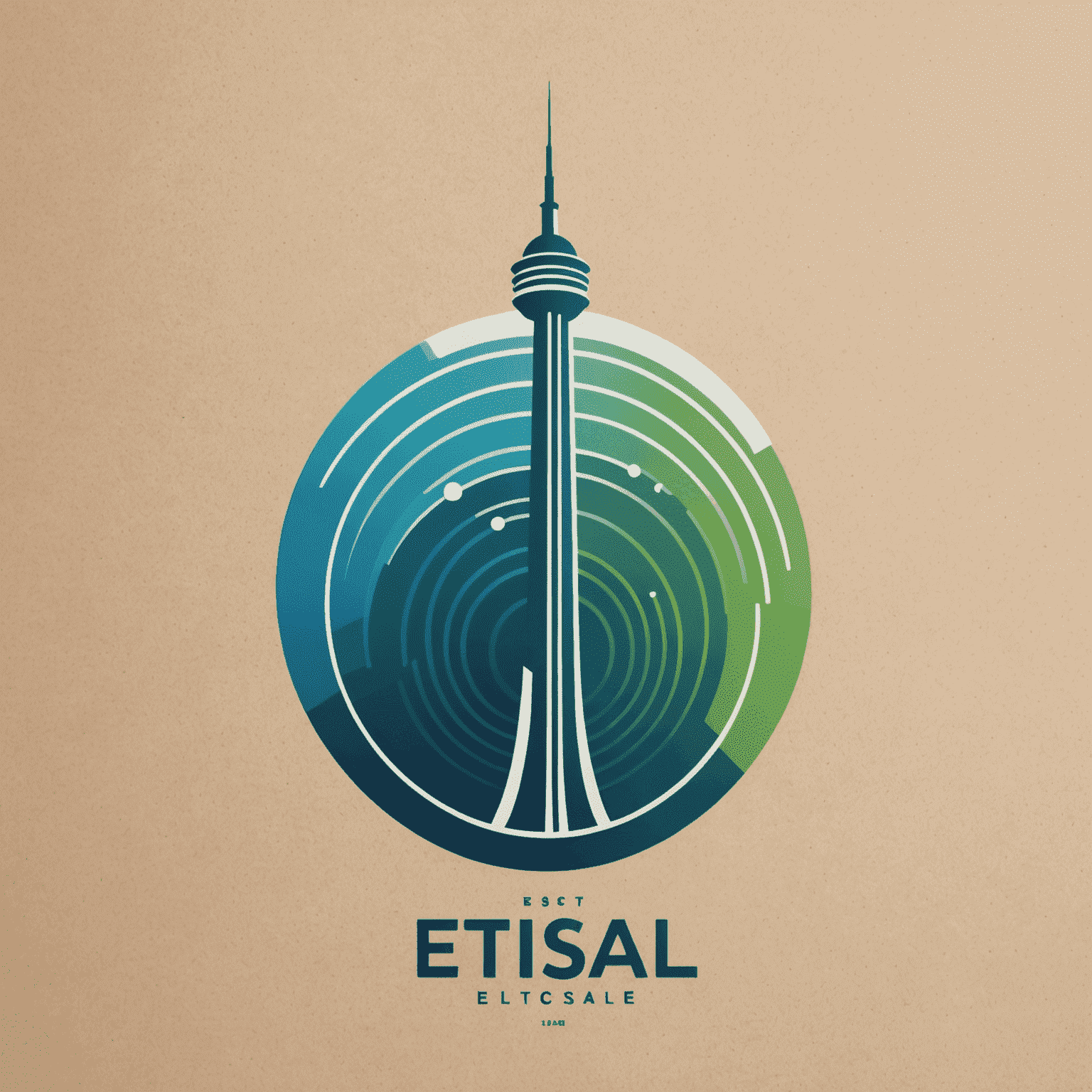Etisal logo - A modern, sleek design incorporating a stylized communication tower or signal waves in blue and green colors