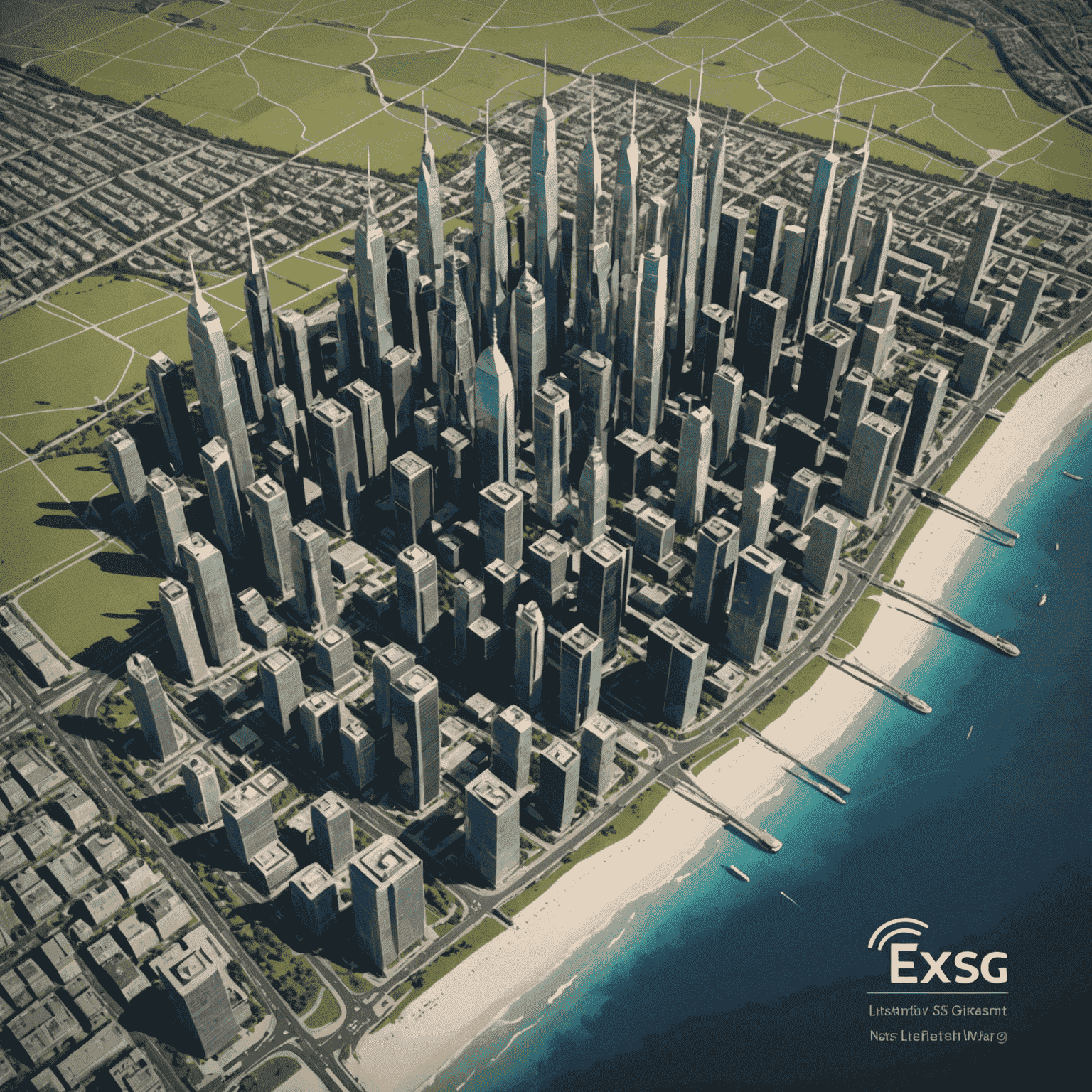 A map showing 10 new cities with 5G towers and signal waves, representing Etisal's network expansion