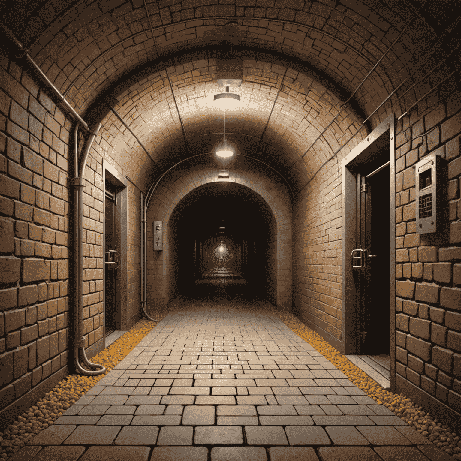 Secure VPN tunnel visualization with lock icons, representing safe data transfer between multiple office locations